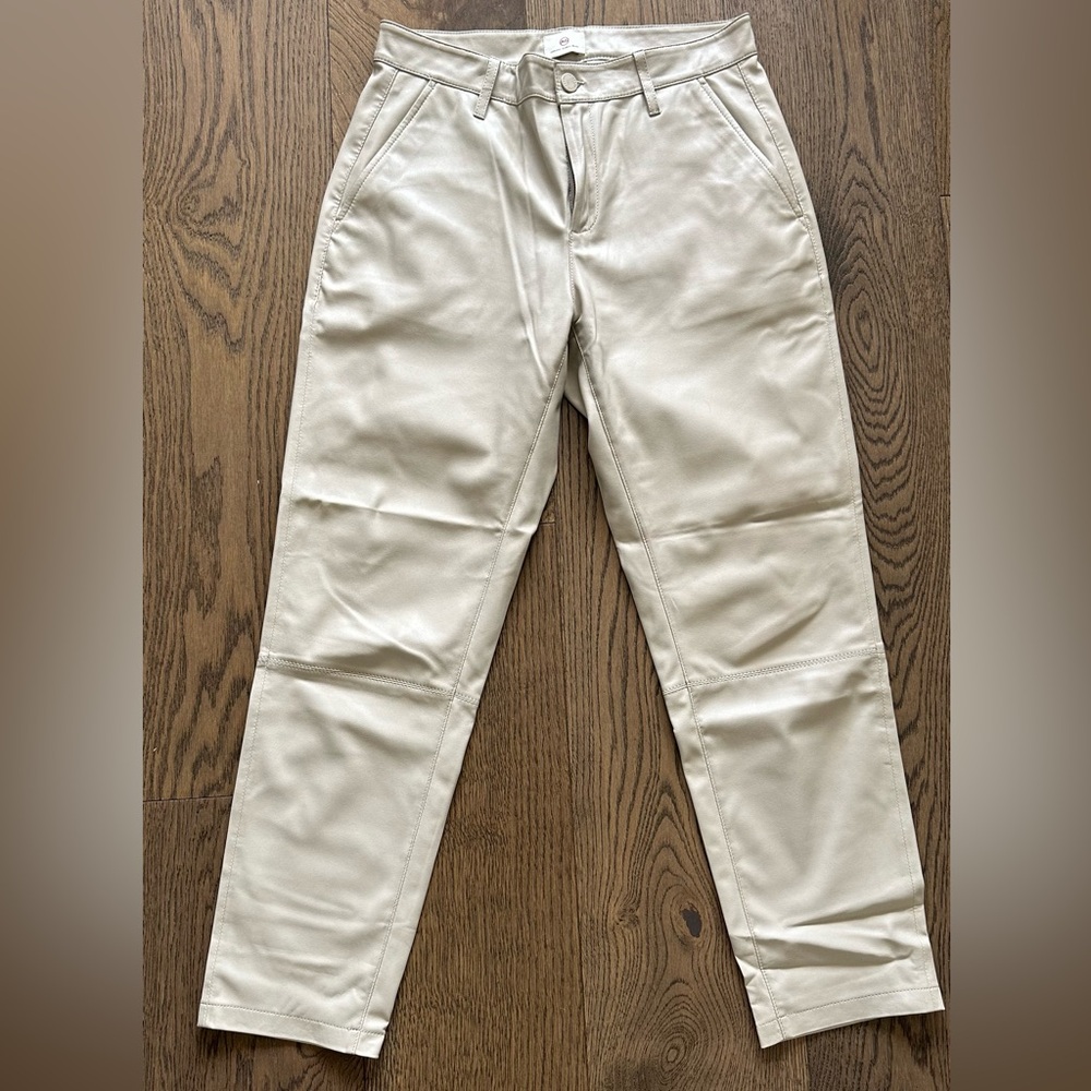 Adriano Goldschmied Faux Leather Pants, Size 26 - Luxe Beige
